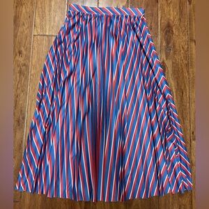 Fourth of July Striped Blue and Red Midi Skirt